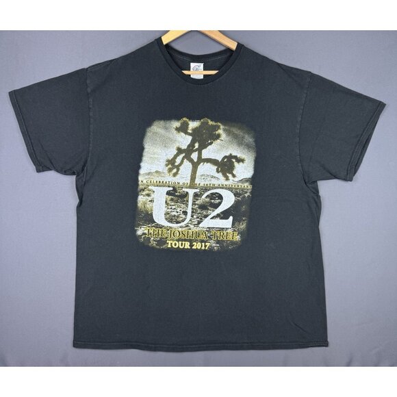 U2 Band Tee The Joshua Tree Tour 2017 Concert Promo 30th Anniversary Black 2XL - Picture 1 of 8